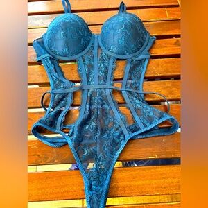 Women’s sexy teal teddy NEVER WoRN